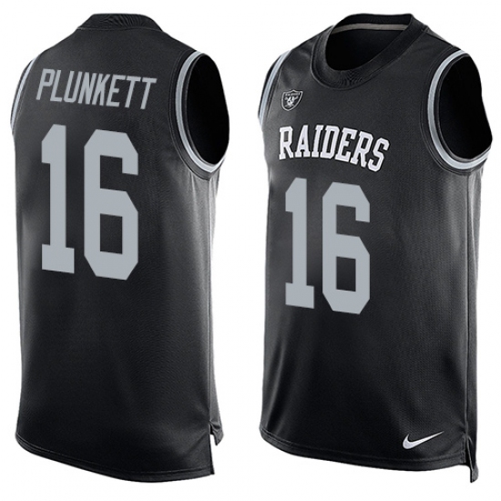 Men's Nike Oakland Raiders 16 Jim Plunkett Limited Black Player Name & Number Tank Top NFL Jersey