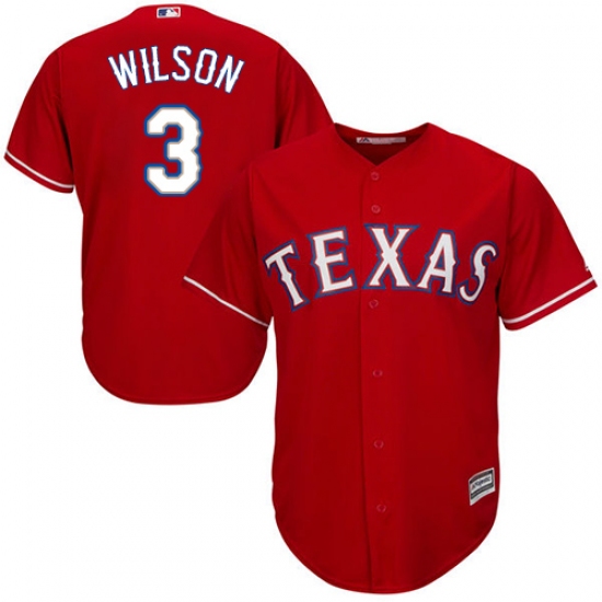 Men's Majestic Texas Rangers 3 Russell Wilson Replica Royal Blue Alternate 2 Cool Base MLB Jersey