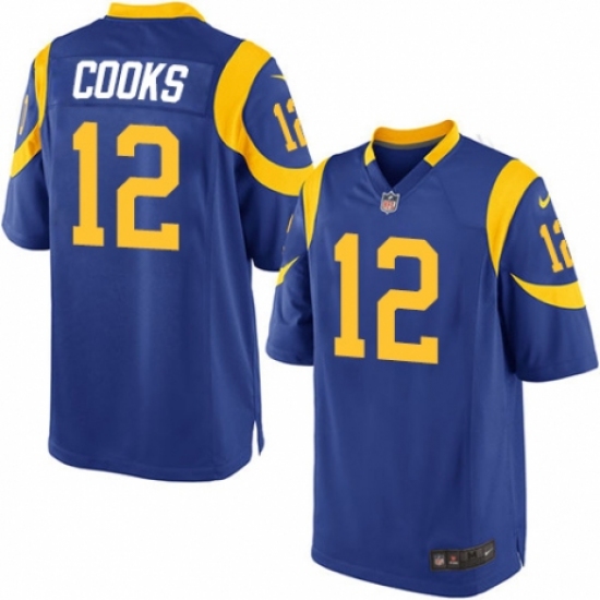 Men's Nike Los Angeles Rams 12 Brandin Cooks Game Royal Blue Alternate NFL Jersey - Click Image to Close