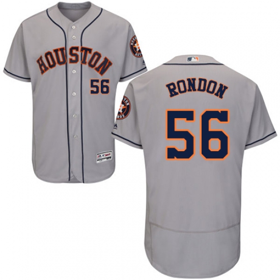 Men's Majestic Houston Astros 56 Hector Rondon Grey Road Flex Base Authentic Collection MLB Jersey
