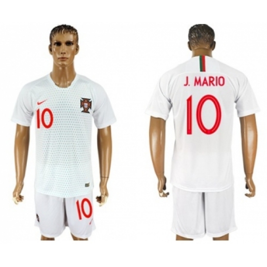 Portugal 10 J.Mario Away Soccer Country Jersey