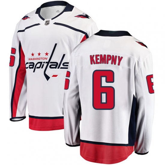 Men's Washington Capitals 6 Michal Kempny Fanatics Branded White Away Breakaway NHL Jersey