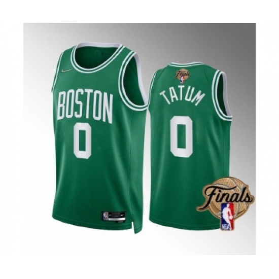 Men's Boston Celtics 0 Jayson Tatum Green 2022 Finals Stitched Jersey