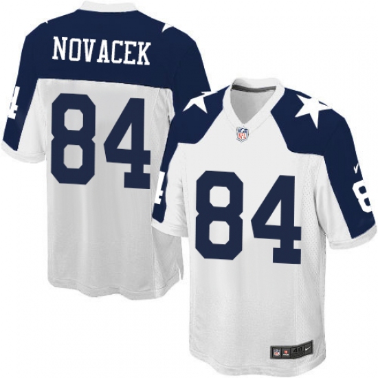 Men's Nike Dallas Cowboys 84 Jay Novacek Game White Throwback Alternate NFL Jersey
