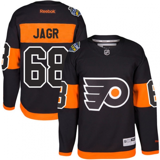 Men's Reebok Philadelphia Flyers 68 Jaromir Jagr Premier Black 2017 Stadium Series NHL Jersey