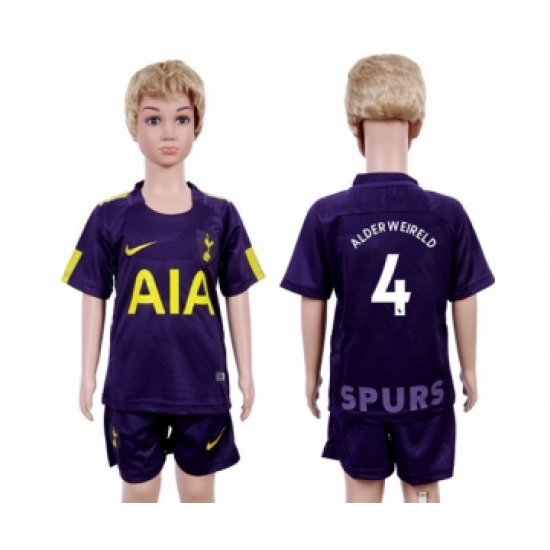 Tottenham Hotspur 4 Alderweireld Sec Away Kid Soccer Club Jersey