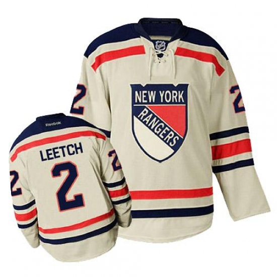 Men's Reebok New York Rangers 2 Brian Leetch Premier Cream 2012 Winter Classic NHL Jersey