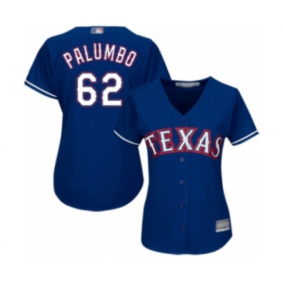 Women's Texas Rangers 62 Joe Palumbo Authentic Royal Blue Alternate 2 Cool Base Baseball Player Jersey