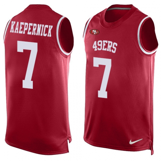 Men's Nike San Francisco 49ers 7 Colin Kaepernick Limited Red Player Name & Number Tank Top NFL Jersey