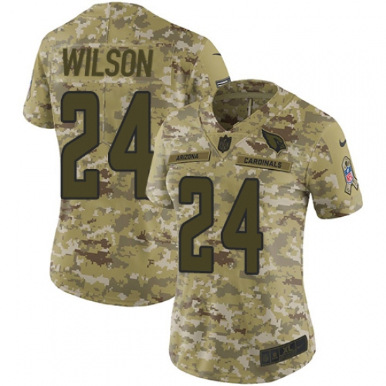 Women's Nike Arizona Cardinals 24 Adrian Wilson Limited Camo 2018 Salute to Service NFL Jersey