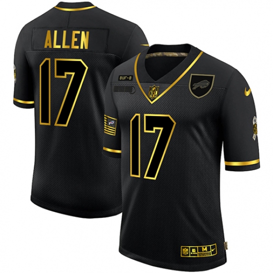 Men's Buffalo Bills 17 Josh Allen Olive Gold Nike 2020 Salute To Service Limited Jersey
