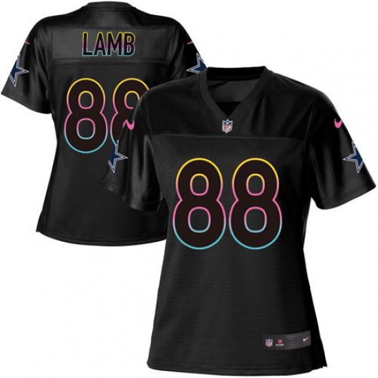 Women's Dallas Cowboys 88 CeeDee Lamb Black Fashion Game Jersey