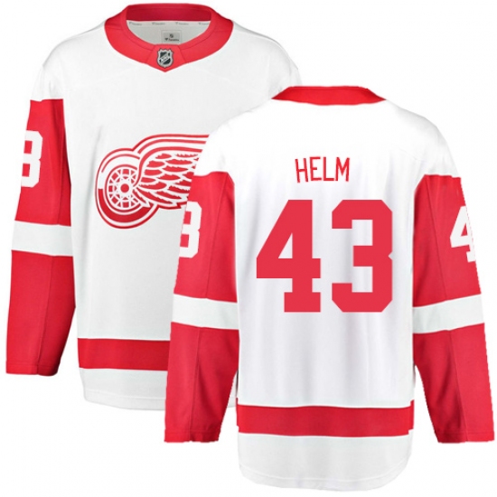 Men's Detroit Red Wings 43 Darren Helm Fanatics Branded White Away Breakaway NHL Jersey