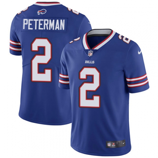 Youth Nike Buffalo Bills 2 Nathan Peterman Royal Blue Team Color Vapor Untouchable Limited Player NFL Jersey