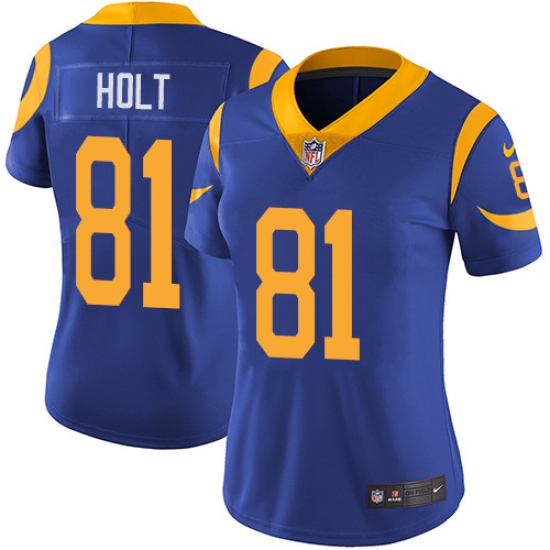 Women's Nike Los Angeles Rams 81 Torry Holt Elite Royal Blue Alternate NFL Jersey