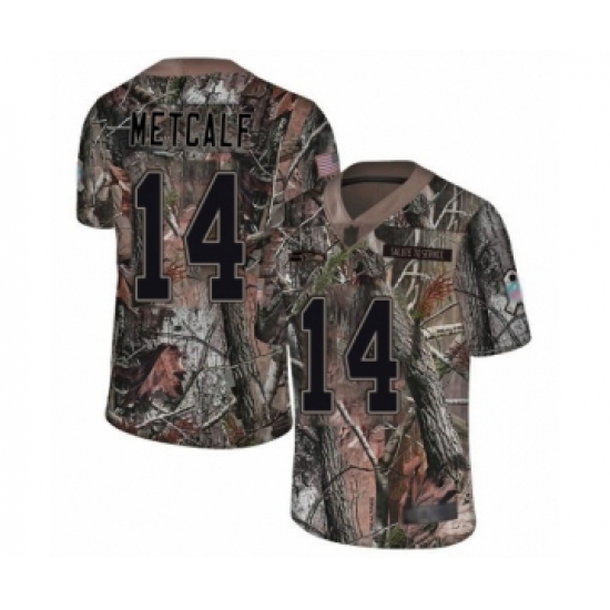 Men's Seattle Seahawks 14 D.K. Metcalf Limited Camo Rush Realtree Football Jersey