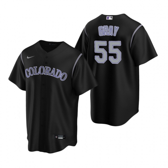 Men's Nike Colorado Rockies 55 Jon Gray Black Alternate Stitched Baseball Jersey