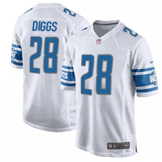 Men's Nike Detroit Lions 28 Quandre Diggs Game White NFL Jersey