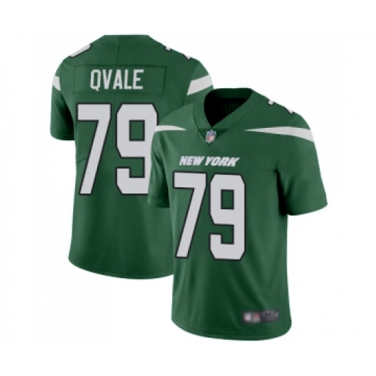 Youth New York Jets 79 Brent Qvale Green Team Color Vapor Untouchable Limited Player Football Jersey