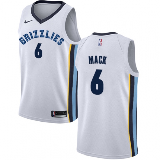 Men's Nike Memphis Grizzlies 6 Shelvin Mack Swingman White NBA Jersey - Association Edition