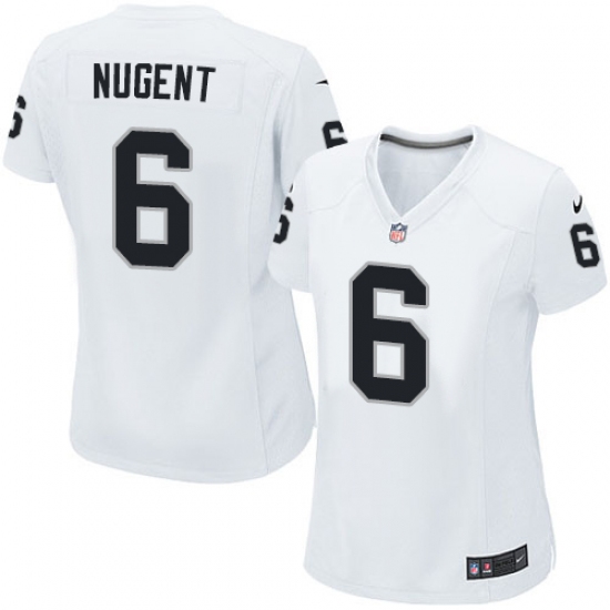 Women Nike Oakland Raiders 6 Mike Nugent Game White NFL Jersey