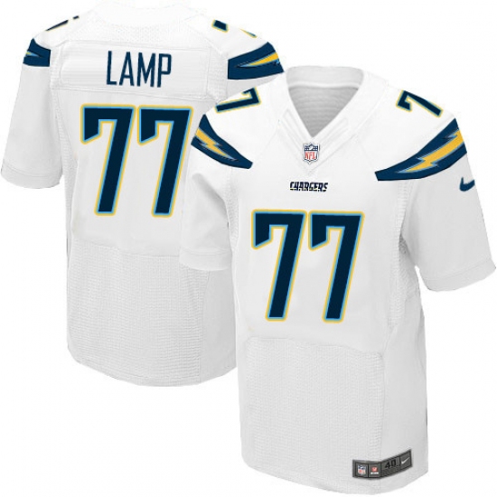 Men's Nike Los Angeles Chargers 77 Forrest Lamp Elite White NFL Jersey