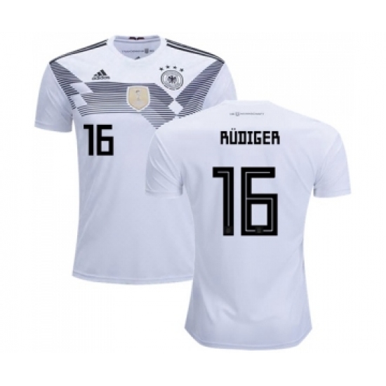 Germany 16 Rudiger White Home Soccer Country Jersey