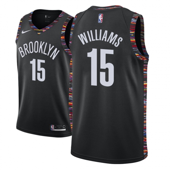 Men NBA 2018-19 Brooklyn Nets 15 Alan Williams City Edition Black Jersey