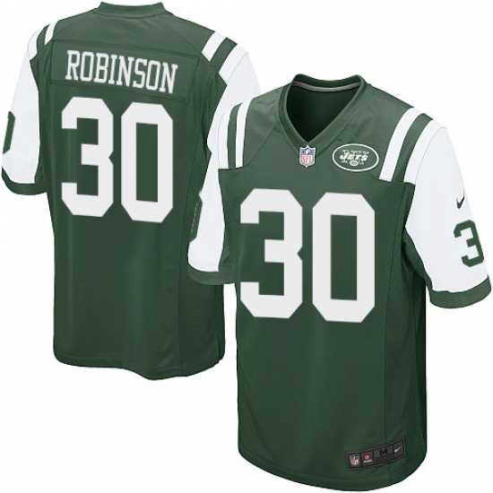 Men's Nike New York Jets 30 Rashard Robinson Game Green Team Color NFL Jersey