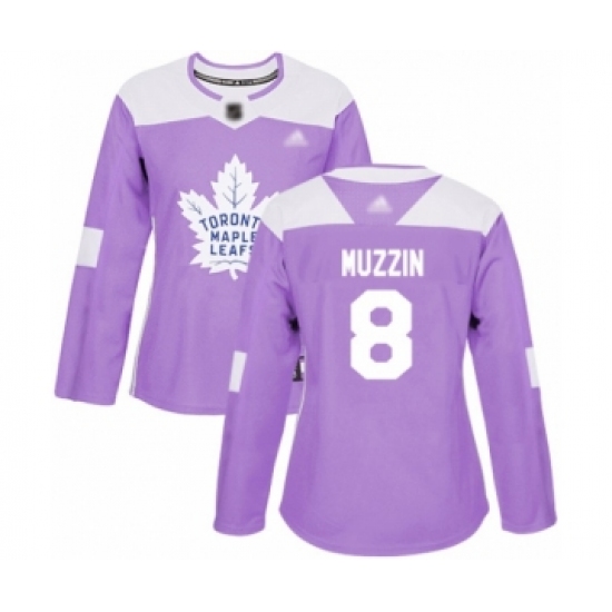 Women's Toronto Maple Leafs 8 Jake Muzzin Authentic Purple Fights Cancer Practice Hockey Jersey