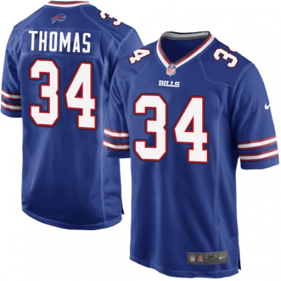 Men's Nike Buffalo Bills 34 Thurman Thomas Game Royal Blue Team Color NFL Jersey