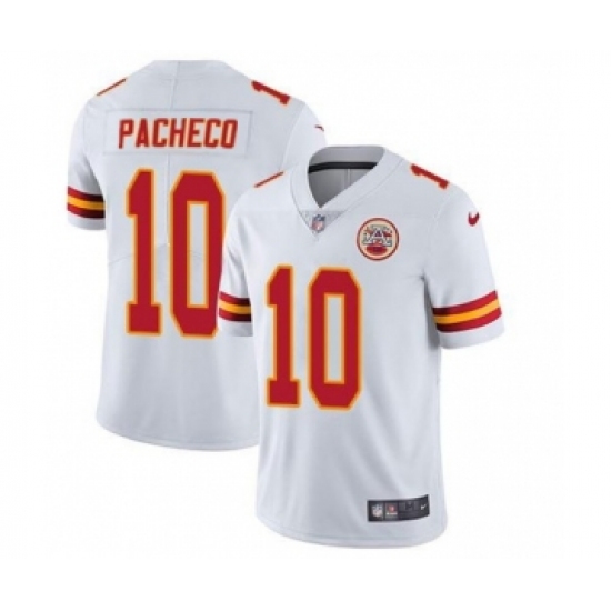 Men's Kansas City Chiefs 10 Isiah Pacheco White Vapor Untouchable Limited Stitched Football Jersey