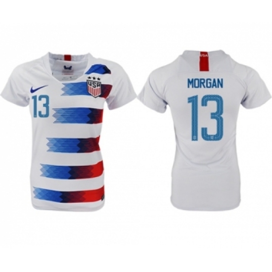 Women's USA 13 Morgan Home Soccer Country Jersey