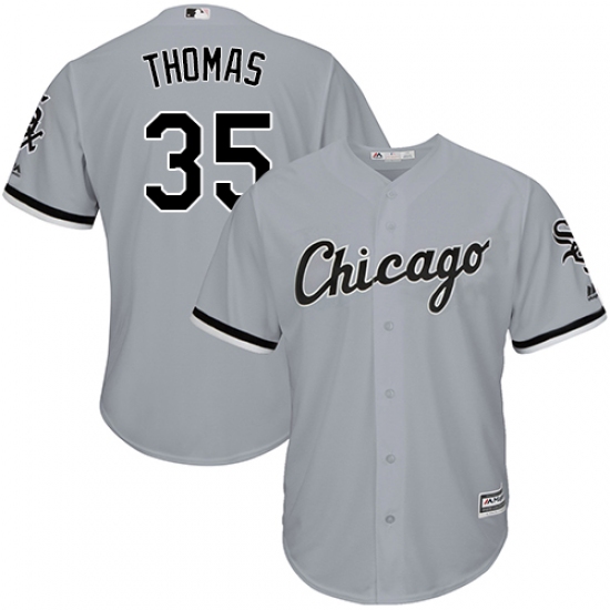 Men's Majestic Chicago White Sox 35 Frank Thomas Grey Road Flex Base Authentic Collection MLB Jersey