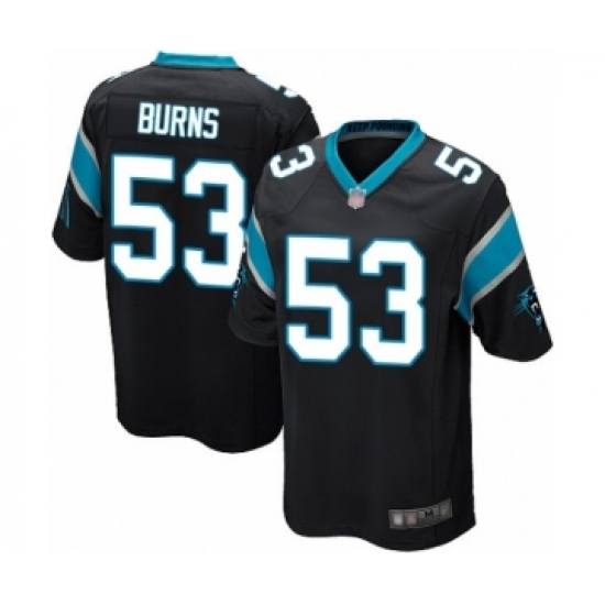 Men's Carolina Panthers 53 Brian Burns Game Black Team Color Football Jersey
