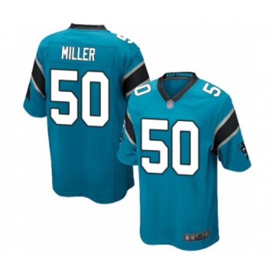 Men's Carolina Panthers 50 Christian Miller Game Blue Alternate Football Jersey