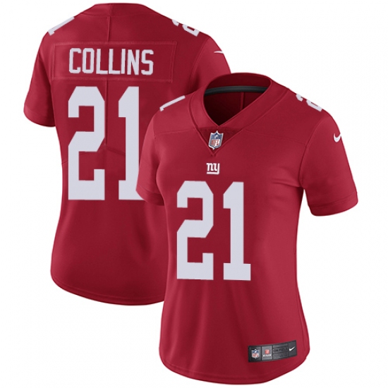 Women's Nike New York Giants 21 Landon Collins Red Alternate Vapor Untouchable Limited Player NFL Jersey