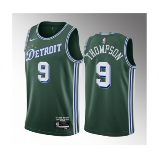 Men's Detroit Pistons 9 Ausar Thompson Green 2023 Draft City Edition Stitched Basketball Jersey
