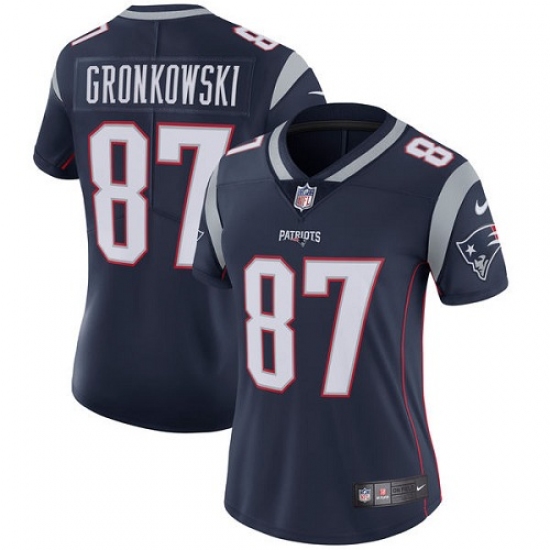 Women's Nike New England Patriots 87 Rob Gronkowski Navy Blue Team Color Vapor Untouchable Limited Player NFL Jersey