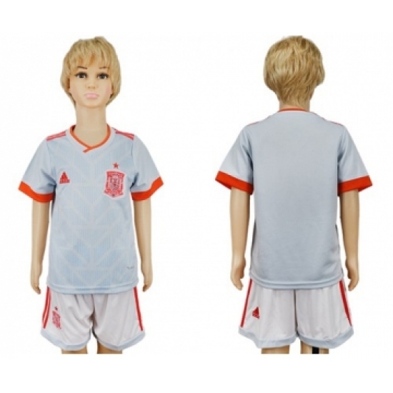 Spain Blank Away Kid Soccer Country Jersey