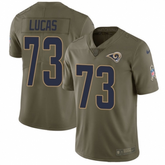 Youth Nike Los Angeles Rams 73 Cornelius Lucas Limited Olive 2017 Salute to Service NFL Jersey