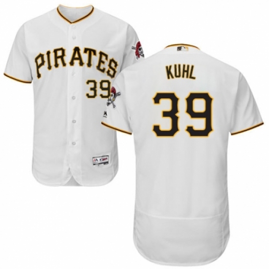Men's Majestic Pittsburgh Pirates 39 Chad Kuhl White Home Flex Base Authentic Collection MLB Jersey