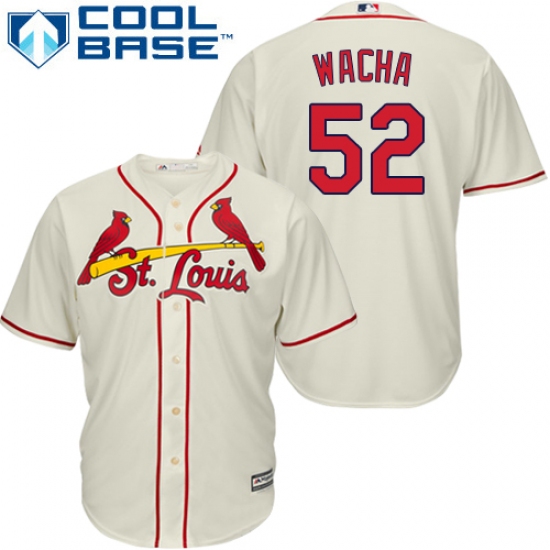 Youth Majestic St. Louis Cardinals 52 Michael Wacha Replica Cream Alternate Cool Base MLB Jersey