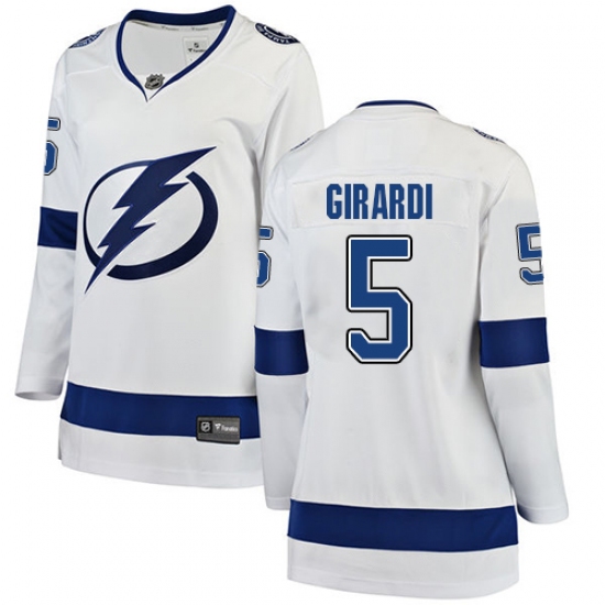 Women's Tampa Bay Lightning 5 Dan Girardi Fanatics Branded White Away Breakaway NHL Jersey