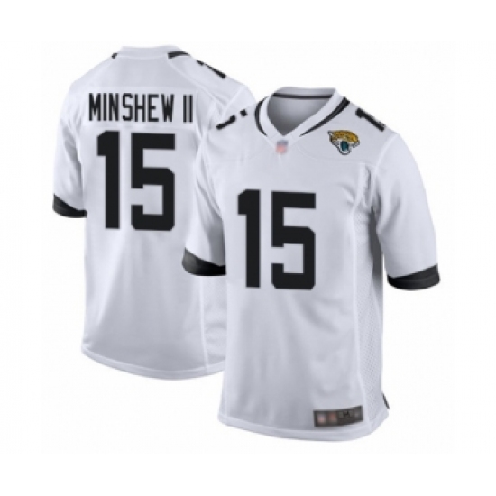 Men's Jacksonville Jaguars 15 Gardner Minshew II Game White Football Jersey