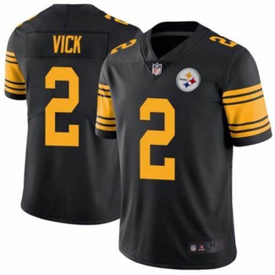 Men's Pittsburgh Steelers 2 Michael Vick Black Nike Limited Jersey