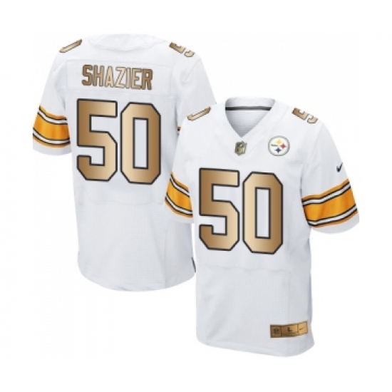 Men's Pittsburgh Steelers 50 Ryan Shazier Elite White Gold Football Jersey