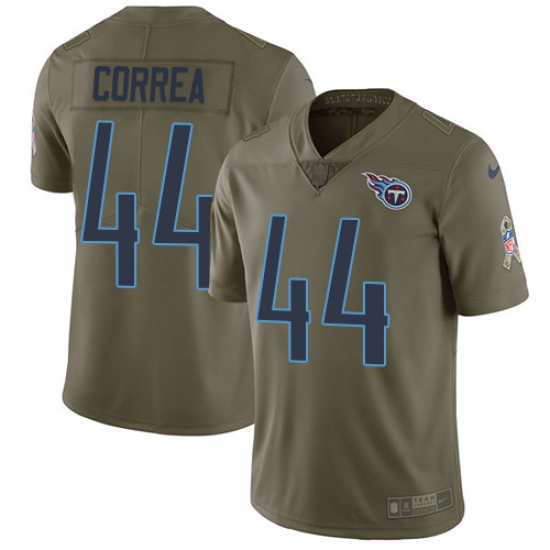 Men Nike Tennessee Titans 44 Kamalei Correa Limited Olive 2017 Salute to Service NFL Jersey