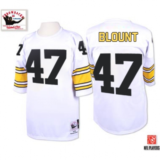 Mitchell And Ness Pittsburgh Steelers 47 Mel Blount White Authentic Throwback NFL Jersey