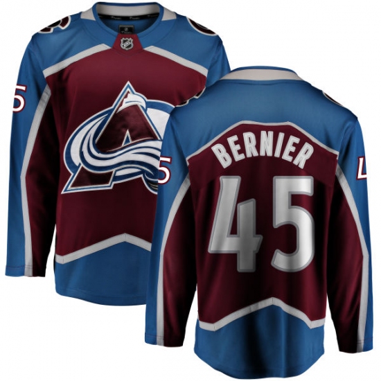 Youth Colorado Avalanche 45 Jonathan Bernier Fanatics Branded Maroon Home Breakaway NHL Jersey